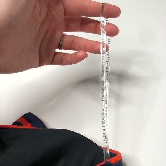 NEW Michael Micheal Kors Maillot Red Navy Striped One Shoulder Nautical Swimsuit - Picture 11 of 15